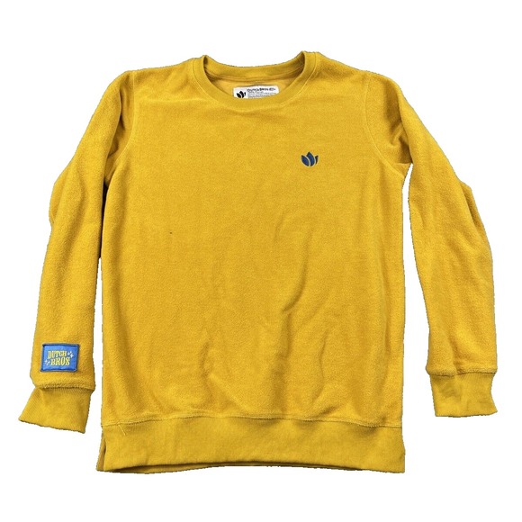 Dutch Bros Other - Dutch Bros Terry Pullover Men's Small Yellow Fleece Crew Neck Cozycore